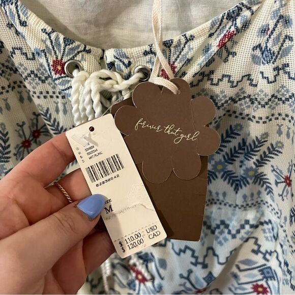 Anthropologie, forever that girl, Lace-up Peplum Tank NWT size medium - Picture 13 of 16